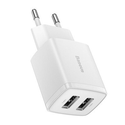 Зарядний Пристрій Baseus Compact Charger 2U 10.5W (CCXJ010202) White