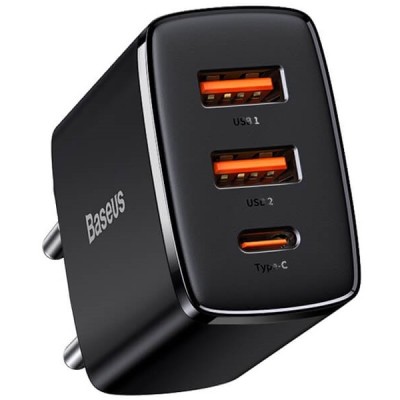 Зарядний Пристрій Baseus Compact Quick Charger 2xUSB U+C 30W (CCXJ-E01) Black