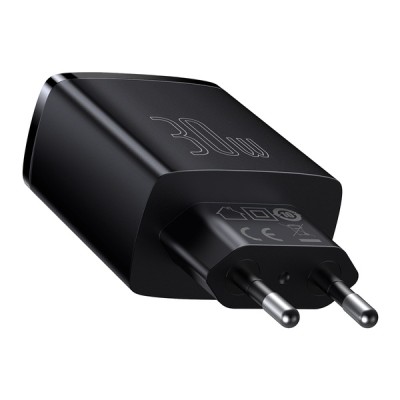 Зарядний Пристрій Baseus Compact Quick Charger 2xUSB U+C 30W (CCXJ-E01) Black