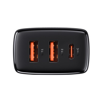 Зарядний Пристрій Baseus Compact Quick Charger 2xUSB U+C 30W (CCXJ-E01) Black