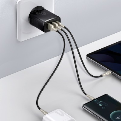Зарядний Пристрій Baseus Compact Quick Charger 2xUSB U+C 30W (CCXJ-E01) Black