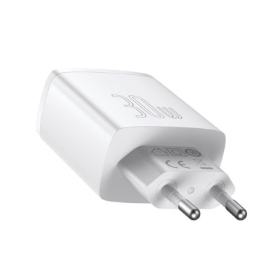 Зарядний Пристрій Baseus Compact Quick Charger 30W QC+ PD (1Type-C + 2USB) CCXJ-E02 White