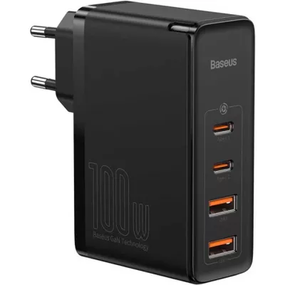 Зарядний Пристрій Baseus GaN2 Pro Quick Charger 100W CCGAN2P-L01 (2Type-C + 2USB) Black