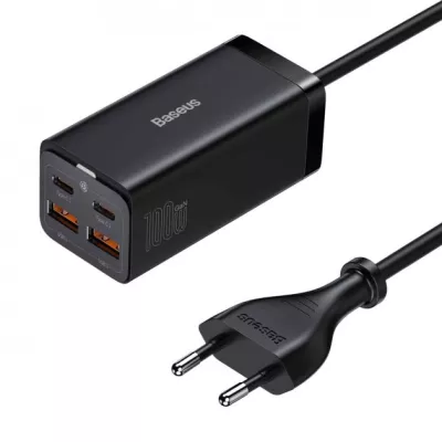 Зарядний Пристрій Baseus GaN3 Pro 100W (2 Type-C + 2 USB) (CCGP000101) Black