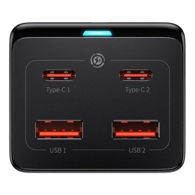 Зарядний Пристрій Baseus GaN3 Pro Desktop Powerstrip AC+2U+2C 65W EU Black(Include：Baseus Xiaobai series fast charging Cable Typ