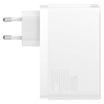 Зарядний Пристрій Baseus GaN5 Pro 140W 2 x Type-C + USB + Кабель Type-C - Type-C (CCGP100202) white Зарядний Пристрій Baseus GaN5 Pro 140W 2 x Type-C + USB + Кабель Type-C - Type-C (CCGP100202) white