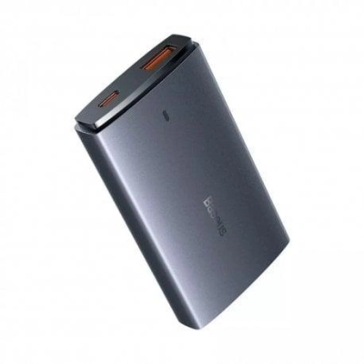 Зарядний Пристрій Baseus GaN5 Pro 65W Ultra-Slim (Type-C + USB) + Кабель Type-C to Type-C 100W (1м) (CCGP150113) Gray