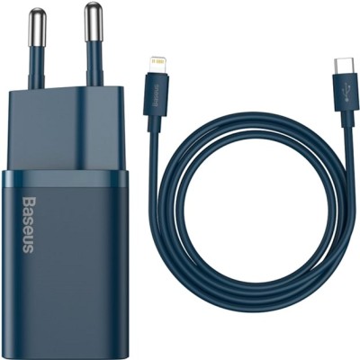 Зарядний Пристрій Baseus Super Si PD Charger 20W + Cable Type-C To Lightning (TZCCSUP-B03) Blue