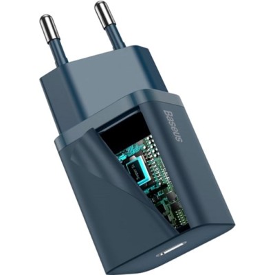 Зарядний Пристрій Baseus Super Si PD Charger 20W + Cable Type-C To Lightning (TZCCSUP-B03) Blue