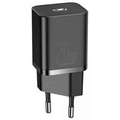 Зарядний Пристрій Baseus Super Silicone PD Charger 20W (1Type-C) (CCSUP-B01) Black