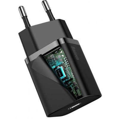 Зарядний Пристрій Baseus Super Silicone PD Charger 20W (1Type-C) (CCSUP-B01) Black