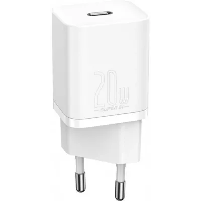 Зарядний Пристрій Baseus Super Silicone PD Charger 20W (1Type-C) (CCSUP-B02) White