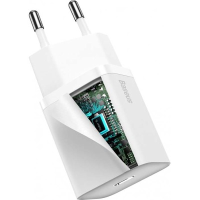 Зарядний Пристрій Baseus Super Silicone PD Charger 20W (1Type-C) (CCSUP-B02) White Зарядний Пристрій Baseus Super Silicone PD Charger 20W (1Type-C) (CCSUP-B02) White