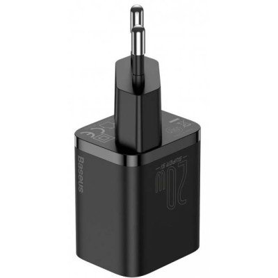 Зарядний Пристрій Baseus Super Silicone PD Charger 20W (1Type-C) + With Cable Type-C to Lightning (TZCCSUP-B01) Black