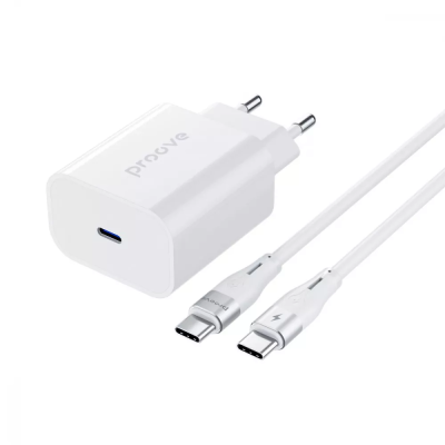 Зарядний Пристрій Proove Rapid 30W (Type-C) + Кабель Type-C to Type-C (WCRP30012202) White