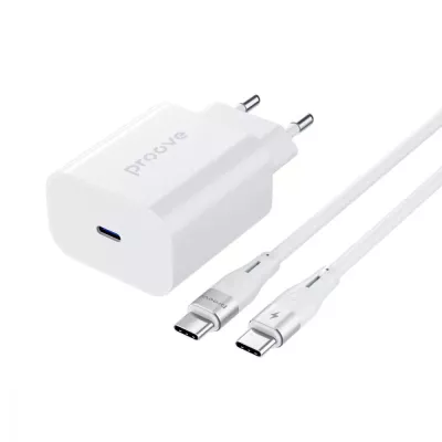 Зарядний Пристрій Proove Rapid 30W (Type-C) + Кабель Type-C to Type-C (WCRP30012202) White