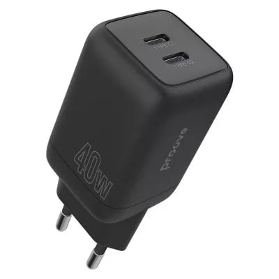 Зарядний Пристрій Proove Silicone Power 40W (Type-C + Type-C) (WCSP4020001) Black