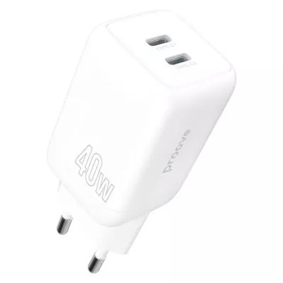 Зарядний Пристрій Proove Silicone Power 40W (Type-C + Type-C) (WCSP4020002) White