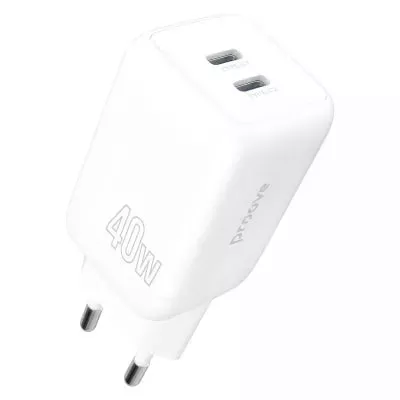 Зарядний Пристрій Proove Silicone Power 40W (Type-C + Type-C) (WCSP4020002) White
