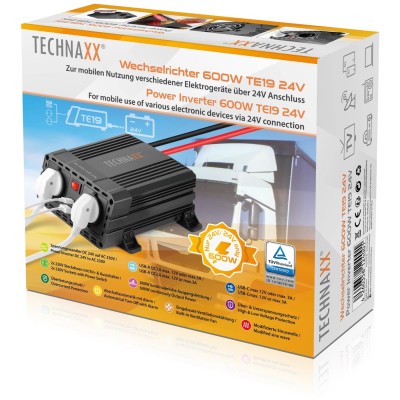Інвертор автомобільний Technaxx TE19 600 Вт 24V