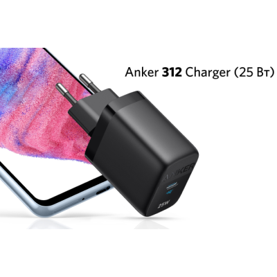 мережева зарядка ANKER PowerPort 312 - 25W USB-C (Чорний) мережева зарядка ANKER PowerPort 312 - 25W USB-C (Чорний)
