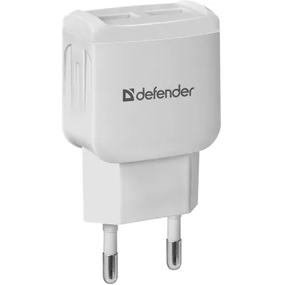 мережева зарядка DEFENDER (83580)UPA-22 біла, 2xUSB, 2.1А