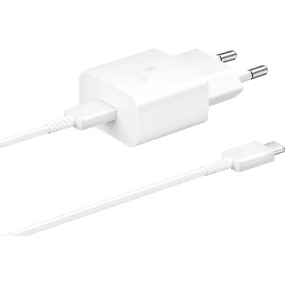 Зарядний Пристрій Samsung 15W Power Adapter (w C to C Cable) EP-T1510XWEGEU / Біла