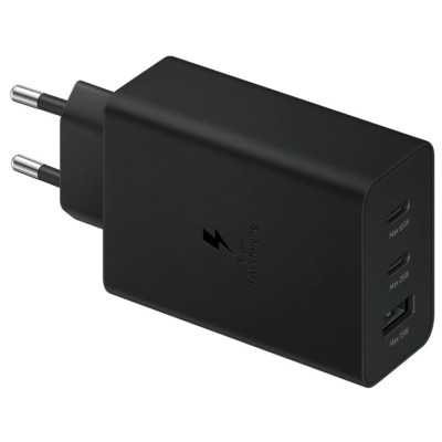 мережева зарядка SAMSUNG 65W Power Adapter Trio (w/o cable) EP-T6530NBEGEU / Чорна