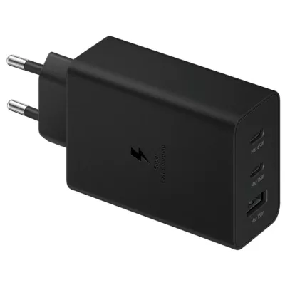 мережева зарядка SAMSUNG 65W Power Adapter Trio (w/o cable) EP-T6530NBEGEU / Чорна