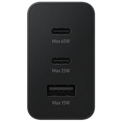 мережева зарядка SAMSUNG 65W Power Adapter Trio (w/o cable) EP-T6530NBEGEU / Чорна