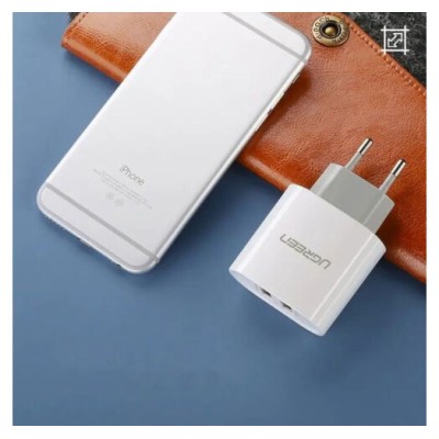 Мережевий Зарядний пристрій UGREEN CD104 Dual USB Wall Charger 3.4A (20384) White