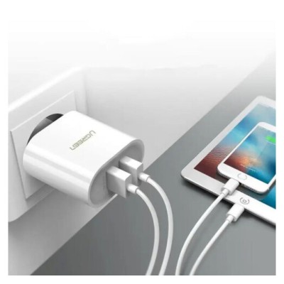 Мережевий Зарядний пристрій UGREEN CD104 Dual USB Wall Charger 3.4A (20384) White