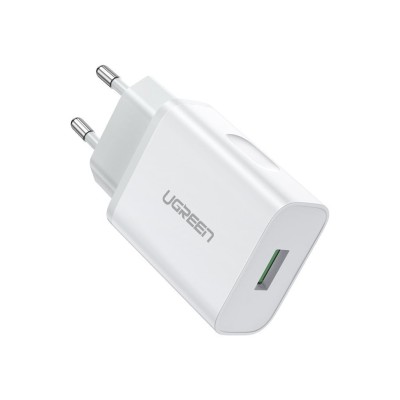 Мережевий Зарядний пристрій UGREEN CD122 18W QC3.0 USB Fast Charger 3A (10133) White
