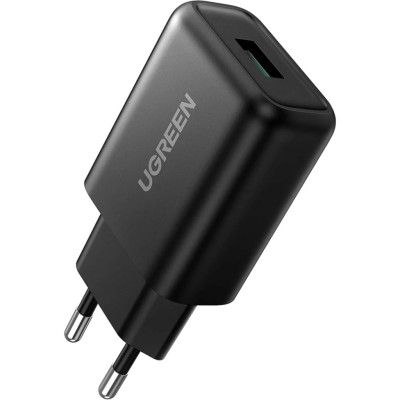 Мережевий Зарядний пристрій UGREEN CD122 18W QC3.0 USB Fast Charger 3A (70273) Black Мережевий Зарядний пристрій UGREEN CD122 18W QC3.0 USB Fast Charger 3A (70273) Black