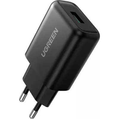 Мережевий Зарядний пристрій UGREEN CD122 18W QC3.0 USB Fast Charger 3A (70273) Black