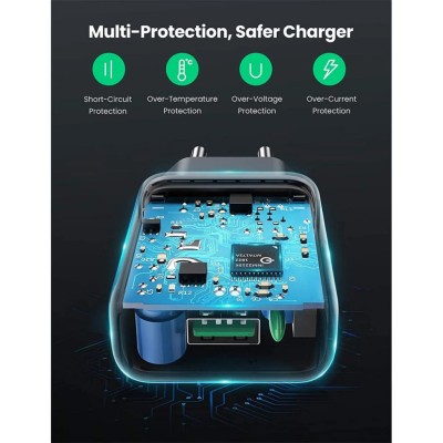 Мережевий Зарядний пристрій UGREEN CD122 18W QC3.0 USB Fast Charger 3A (70273) Black Мережевий Зарядний пристрій UGREEN CD122 18W QC3.0 USB Fast Charger 3A (70273) Black