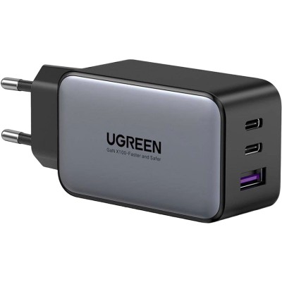 Мережевий Зарядний пристрій UGREEN CD244 USB-A+2xUSB-C 65W GaN Tech Fast Charger (10335) Grey