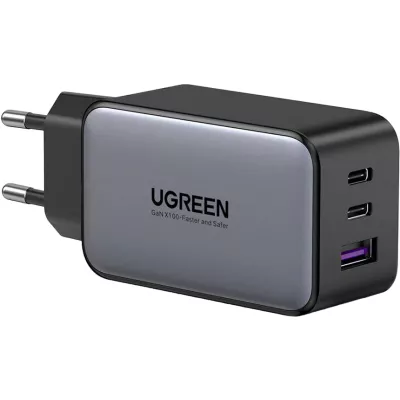 Мережевий Зарядний пристрій UGREEN CD244 USB-A+2xUSB-C 65W GaN Tech Fast Charger (10335) Grey