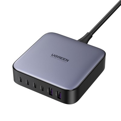 Мережевий Зарядний пристрій UGREEN CD271 2U+4C 200W GaN FC сір