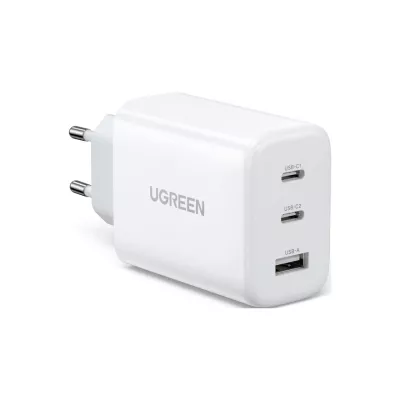 Мережевий Зарядний пристрій UGREEN CD275 65W 2xUSB-C 1xUSB-A Fast Charger (90496) White