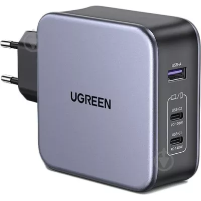 Мережевий Зарядний пристрій UGREEN CD289 GaN Fast Charger 140W With Cable (90549)