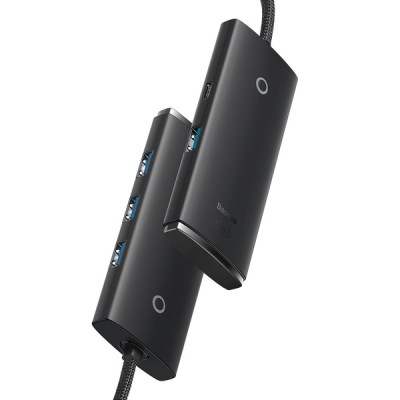 HUB Baseus Lite Series 4-in-1 Black (USB-A To USB 3.0*4) (0.25m) (WKQX030001)