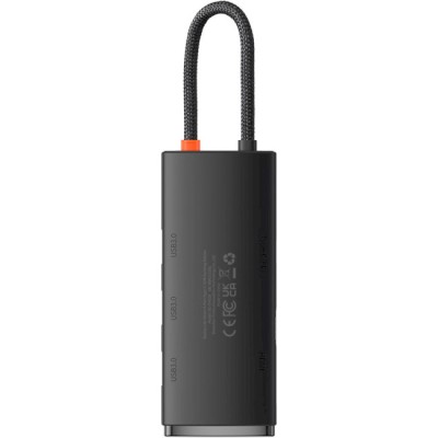 USB-Hub Baseus Lite Series 5-Port Type-C HUB Docking Station (Type-C To HDMI+USB3.0*3+PD) Black WKQX040001