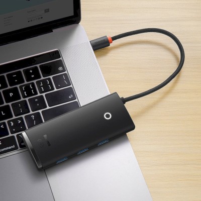 USB-Hub Baseus Lite Series 5-Port Type-C HUB Docking Station (Type-C To HDMI+USB3.0*3+PD) Black WKQX040001
