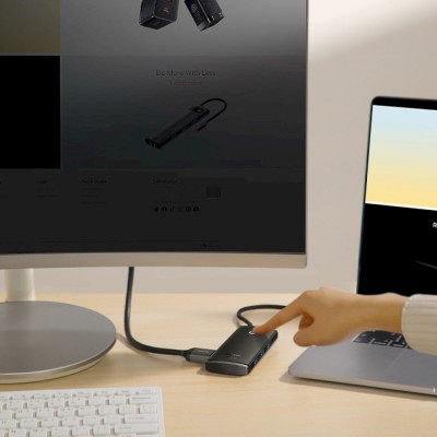 USB-Hub Baseus Lite Series 5-Port Type-C HUB Docking Station (Type-C To HDMI+USB3.0*3+PD) Black WKQX040001