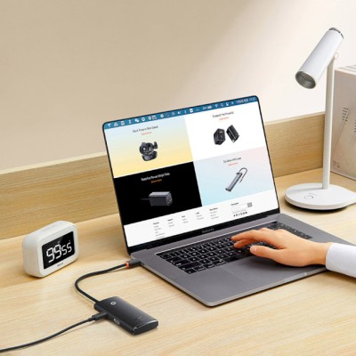 USB-Hub Baseus Lite Series 5-Port Type-C HUB Docking Station (Type-C To HDMI+USB3.0*3+PD) Black WKQX040001