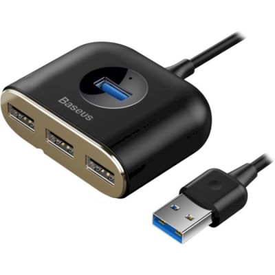USB-Хаб Baseus Square Round USB To USB 3.0 + 3USB 2.0 (1m) CAHUB-AY01 Black