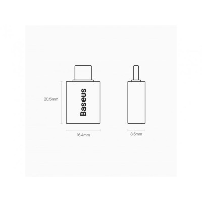 Адаптер Baseus Ingenuity Series Mini OTG Adaptor Type-C To USB-A 3.1 (ZJJQ000001) Black