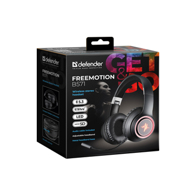 гарнітура DEFENDER (63572) FreeMotion B571, LED, BT, Чорний
