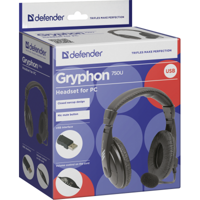 гарнітура DEFENDER (63752)Gryphon 750U USB,